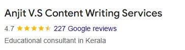 Anjitvs content writing Google review screenshot