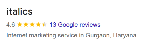 Italics Google Reviews Image