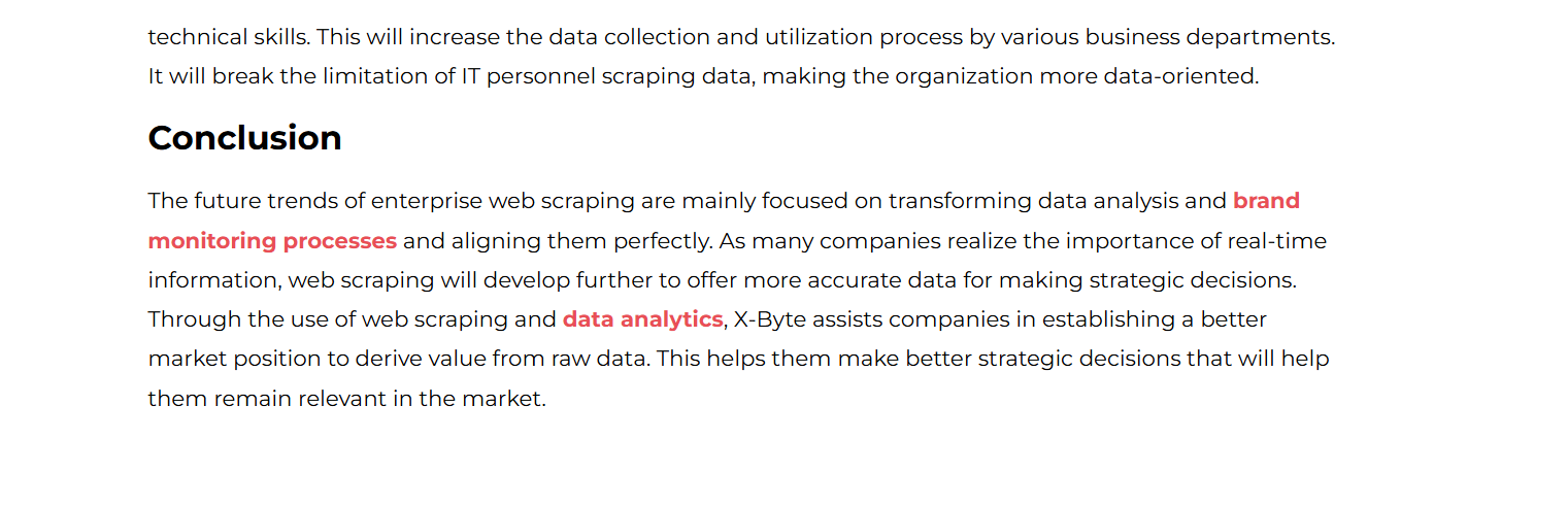 Image showing screenshot of how internal linking is done for the keyword brand monitoring in a blog