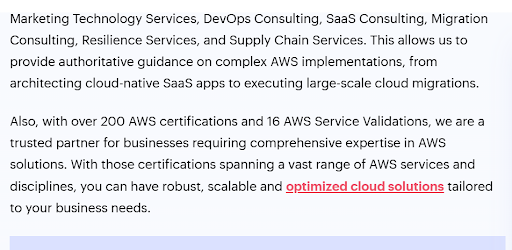 Image showing another example of how internal link is done on a keyword