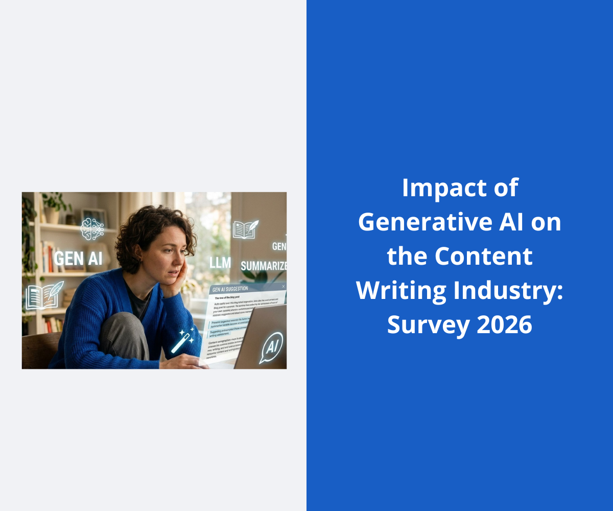 impact of Generative AI on the content writing industry survey 2026 banner image