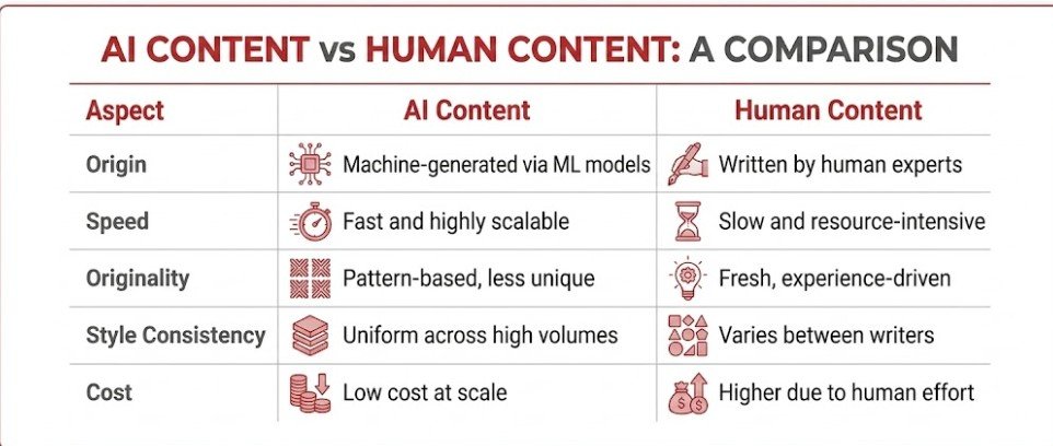AI vs Human Content Difference Image