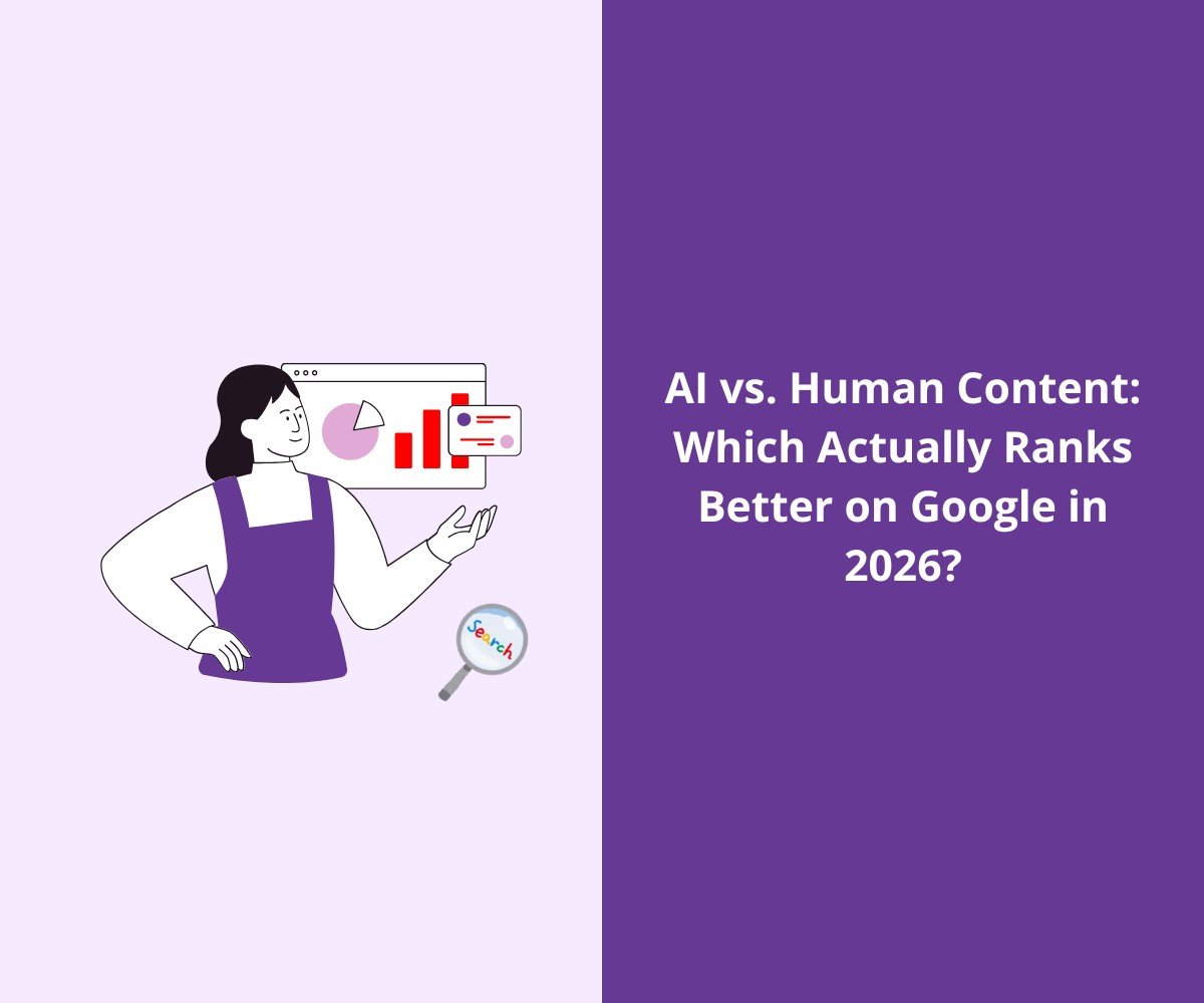 Banner image for the post AI vs Human Content: Which ranks better on Google SERPs