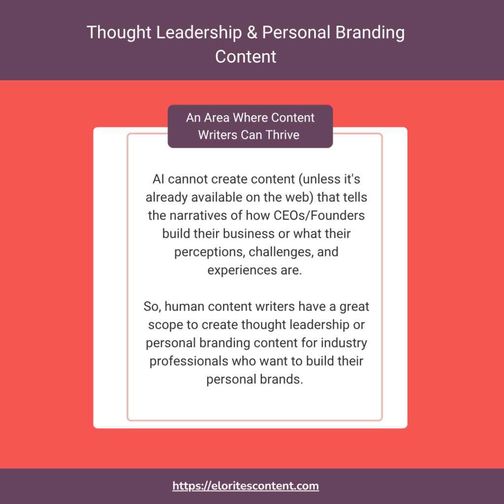 Thought leadership content still done by human writers