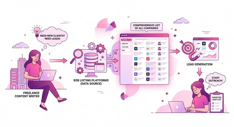 freelace content writers can generate leads from B2B listing platforms